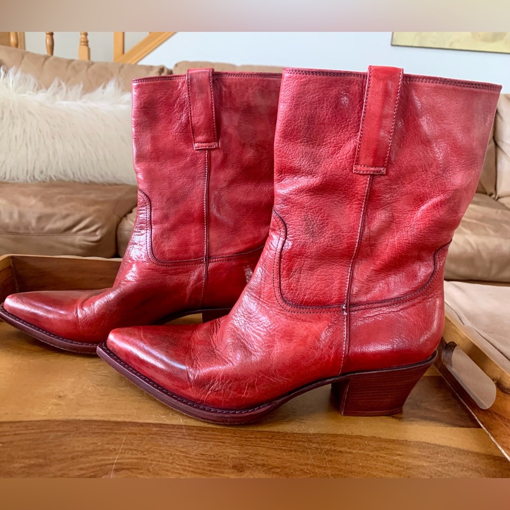 Cole Haan Red Heeled Boots